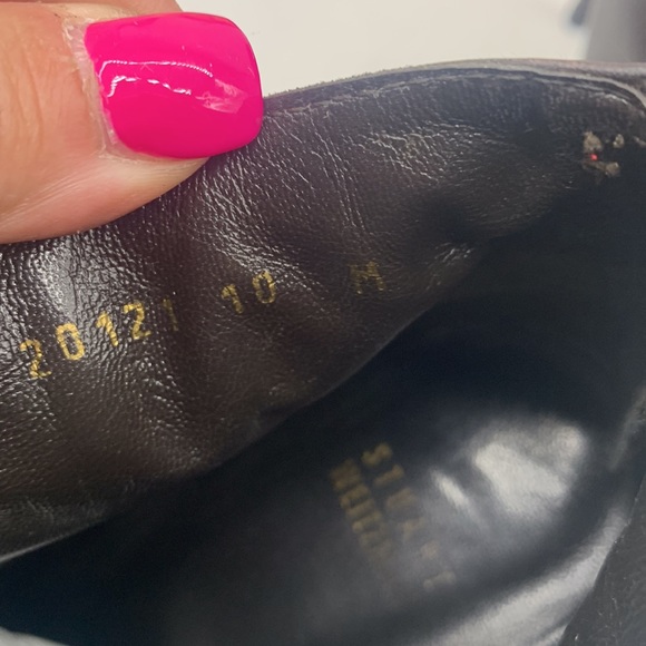 Stuart Weitzman Brown Calf Leather Platform Heeled Ankle Bootie Women's Size 10 - Picture 10 of 11